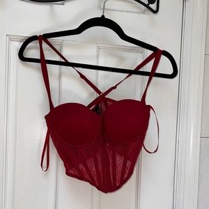 Burgandy buster-corset